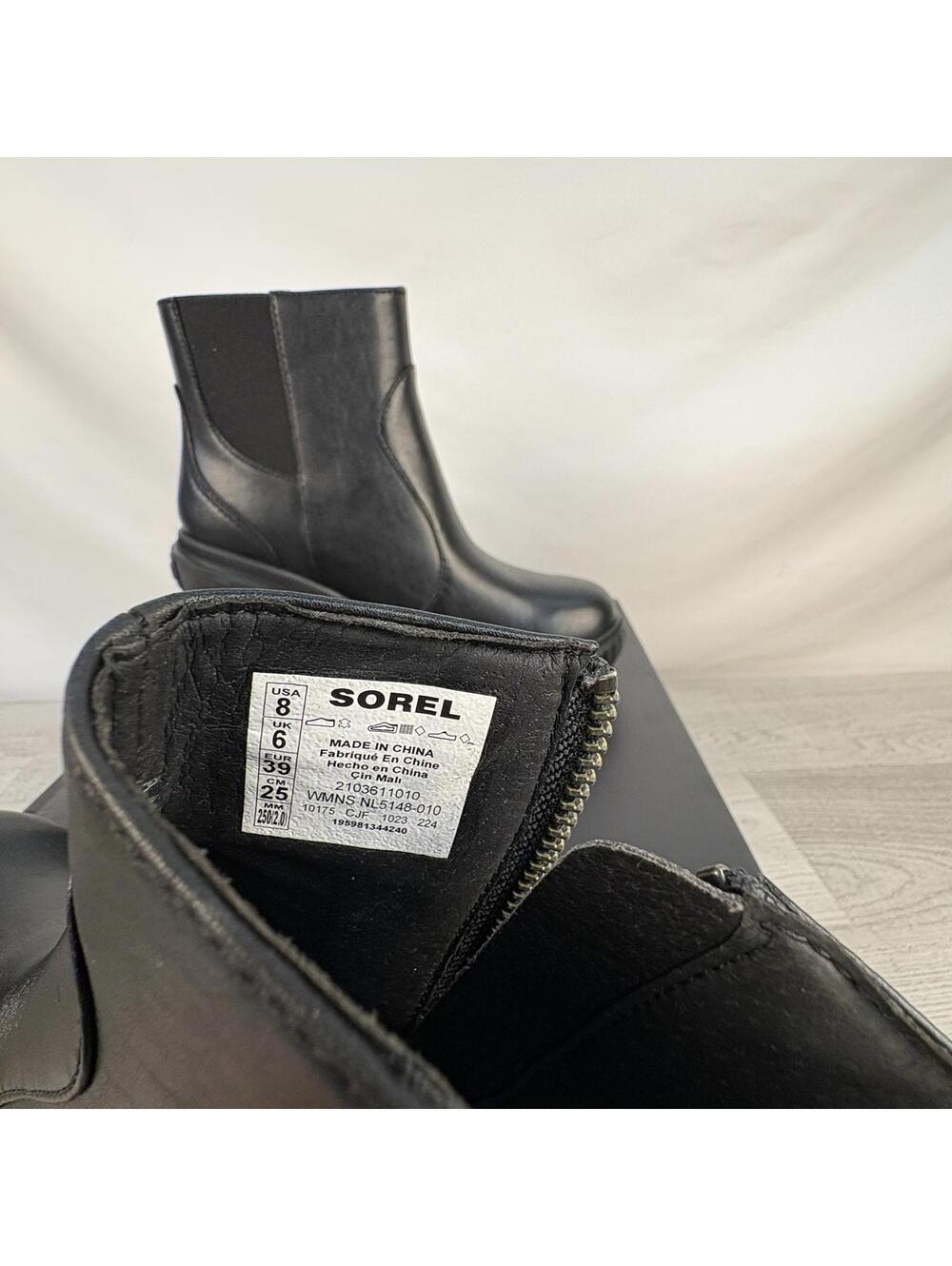 SOREL Ona Ave Black Wedge Zip Bootie - Size 8 - Picture 7 of 10
